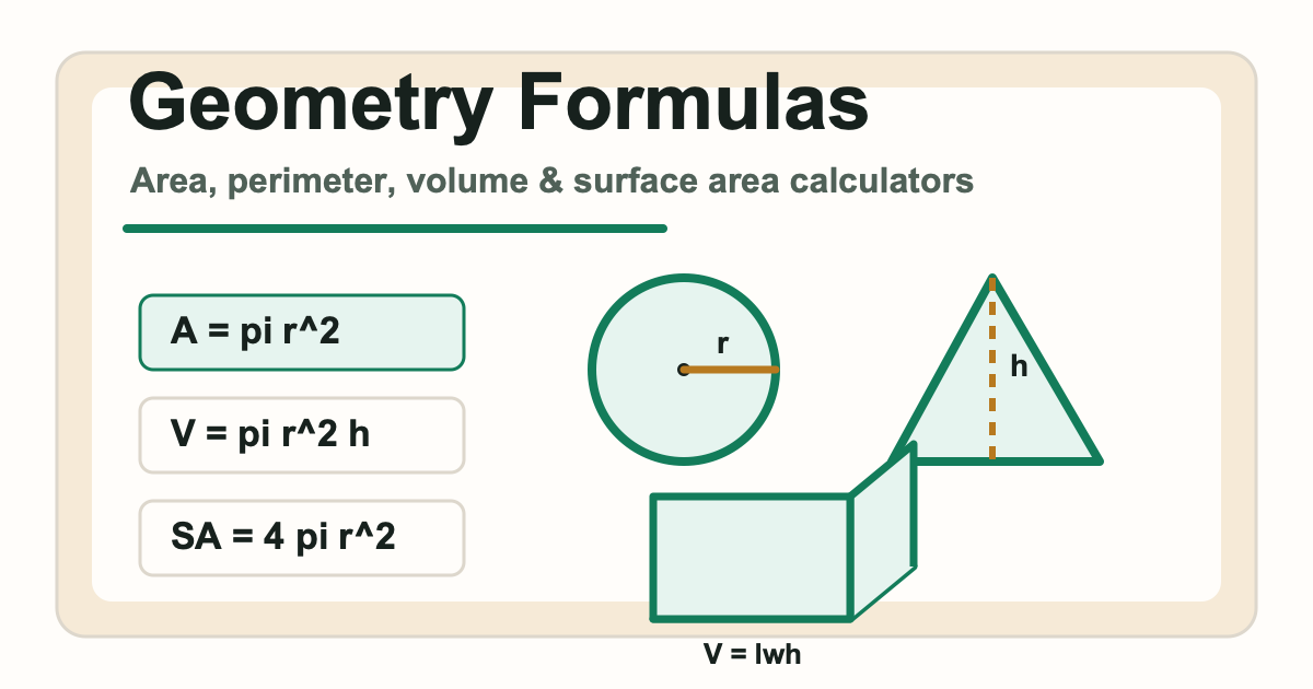 Geometry Solver with Steps for Shapes and Formulas